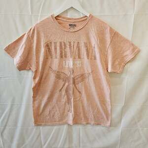 Nirvana Band Music Graphic Retro Peach Shirt Large